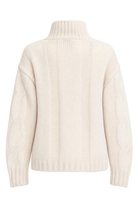 Maglia collo imbuto treccia panna - Autunno - Inverno 2027 | Brend