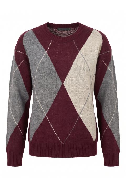 Maglia maxi rombi burgundy - Autunno - Inverno 2027 | Brend