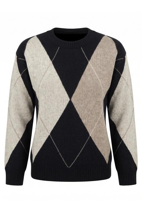 Maglia maxi rombi nero - Autunno - Inverno 2027 | Brend