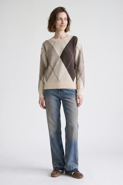 Maglia maxi rombi panna - Autunno - Inverno 2027 | Brend
