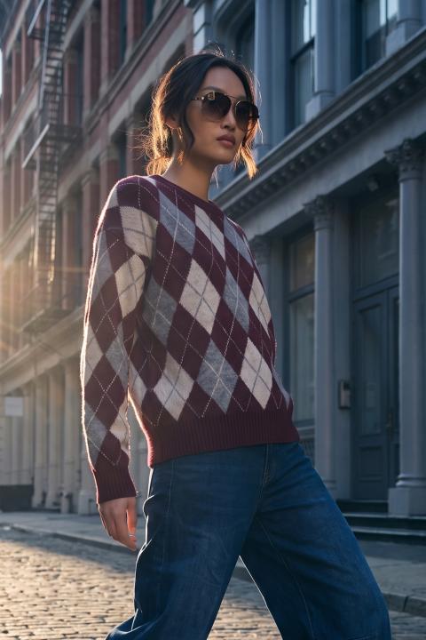 Maglia rombi burgundy - Autunno - Inverno 2027 | Brend