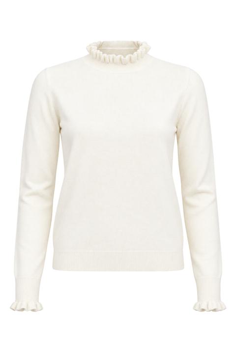 Maglia collo e polsini rouches bianco - Autunno - Inverno 2027 | Brend