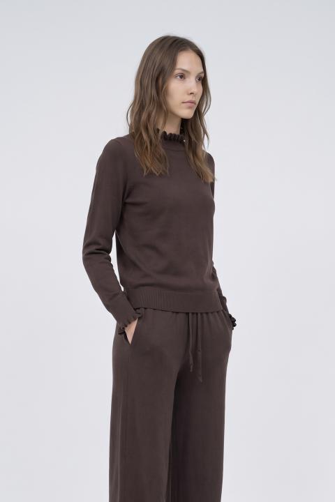 Maglia collo e polsini rouches moro - Autunno - Inverno 2027 | Brend