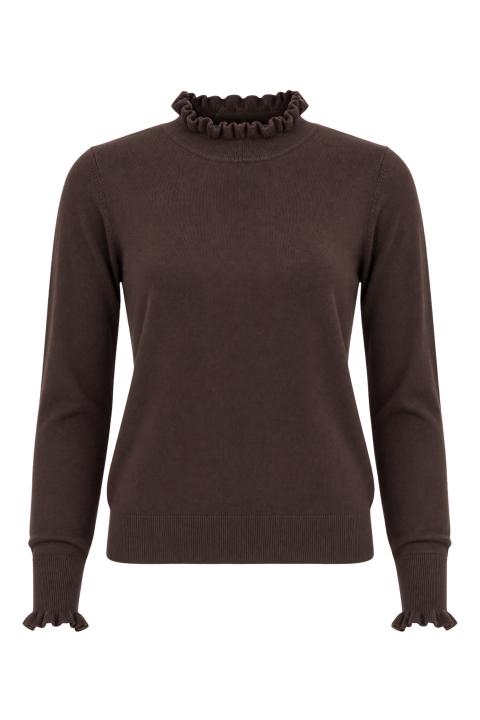 Maglia collo e polsini rouches moro - Autunno - Inverno 2027 | Brend