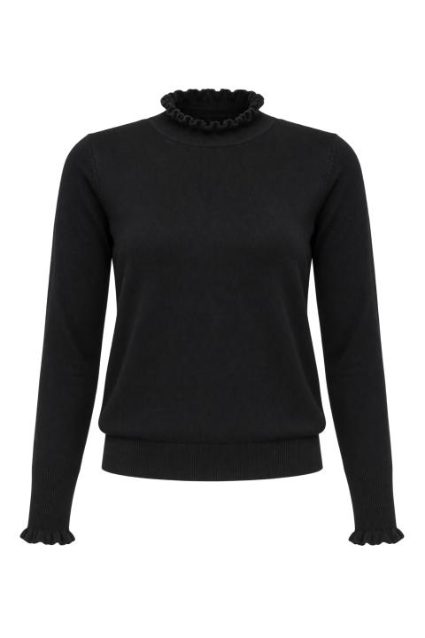 Maglia collo e polsini rouches nero - Autunno - Inverno 2027 | Brend
