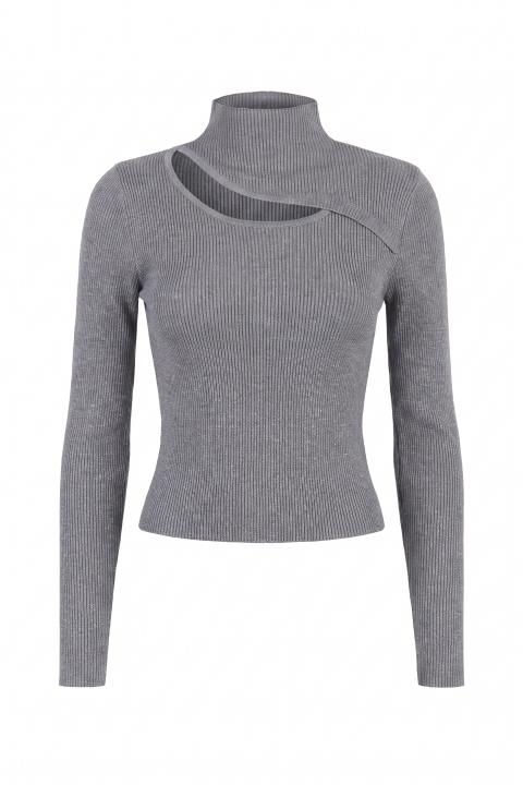 Maglia cut-out lurex grigio - Autunno - Inverno 2027 | Brend