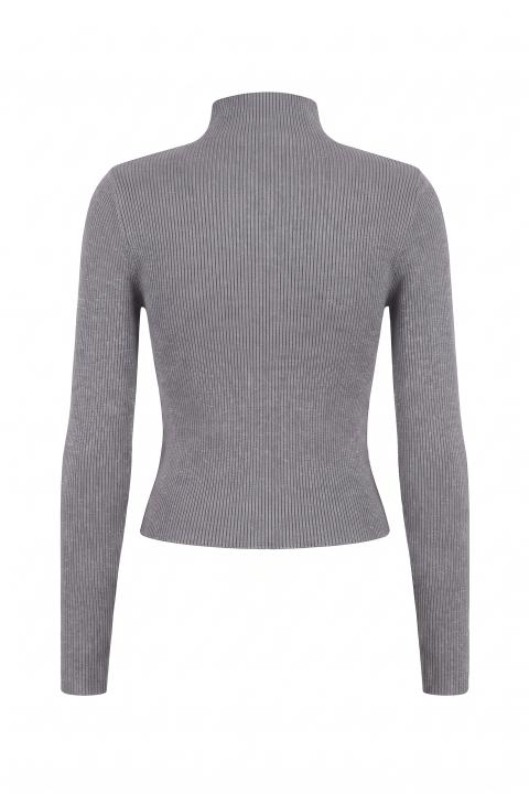 Maglia cut-out lurex grigio - Autunno - Inverno 2027 | Brend