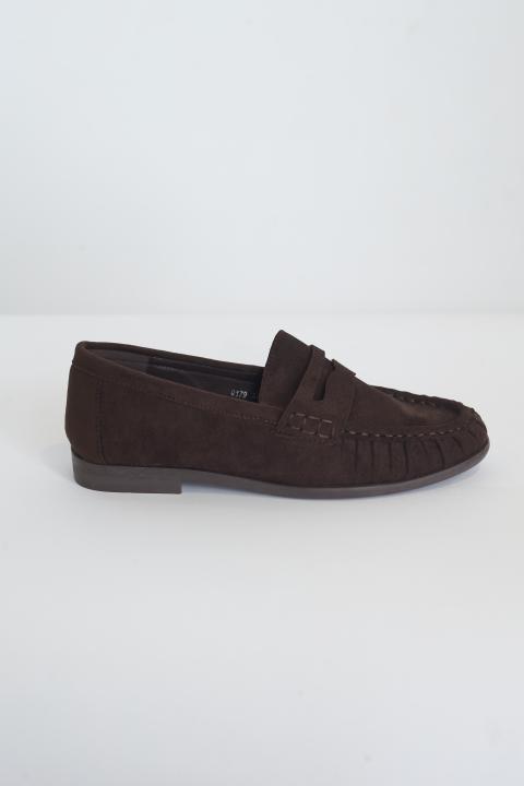 Mocassino effetto suede moro - Autunno - Inverno 2027 | Brend
