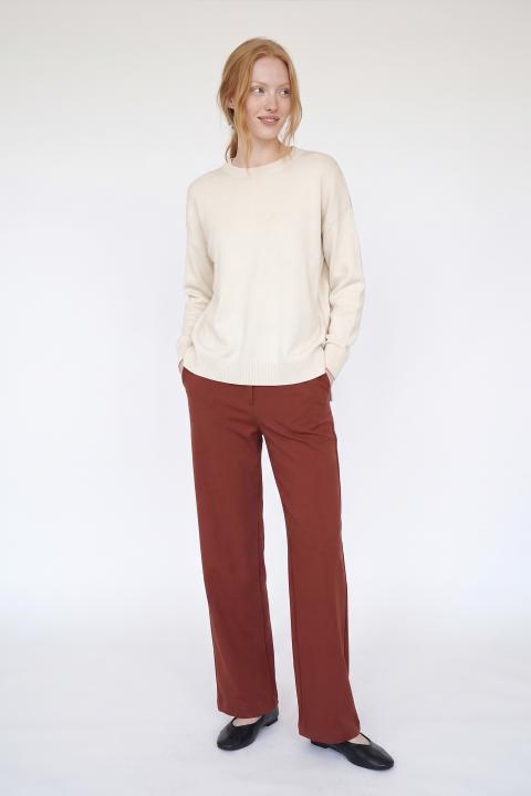 Pantalone gamba dritta punto Milano coccio - Autunno - Inverno 2027 | Brend