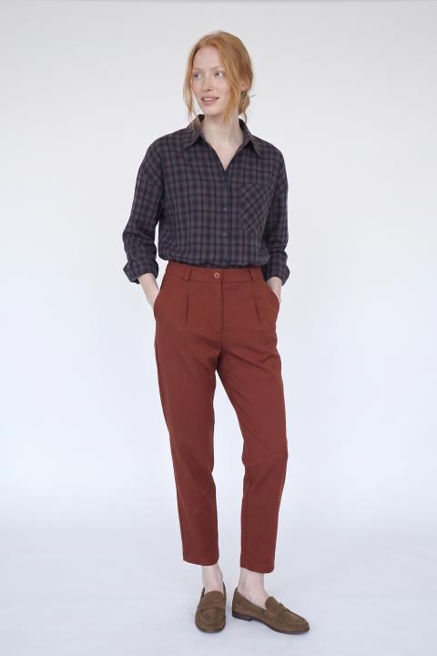 Pantalone baggy punto Milano coccio - Autunno - Inverno 2027 | Brend