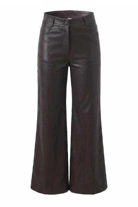 Pantalone palazzo effetto pelle moro - Autunno - Inverno 2027 | Brend