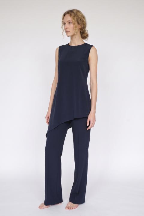 Pantalone palazzo elastico dietro blu - Autunno - Inverno 2027 | Brend