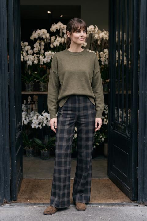 Panta-Giorgia check check blu - Autunno - Inverno 2027 | Brend