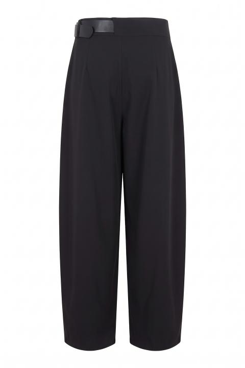 Pantalone pieghe con cinta nero - Autunno - Inverno 2027 | Brend