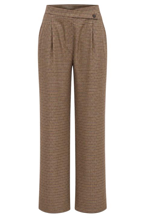 Pantalone pieghe check beige/nero - Autunno - Inverno 2027 | Brend
