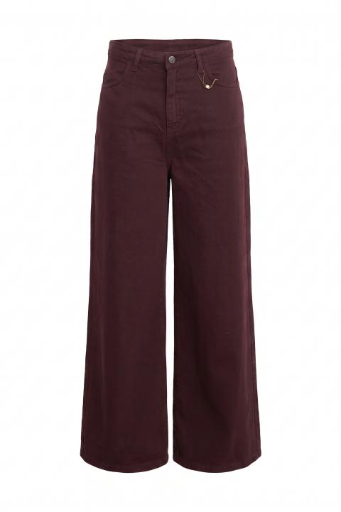 Pantalone palazzo denim borgogna - Autunno - Inverno 2027 | Brend