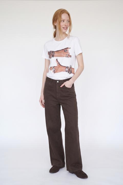 Pantalone palazzo denim cioccolato - Autunno - Inverno 2027 | Brend