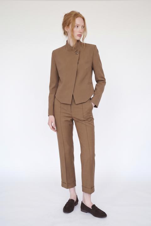 Pantalone cicca impunture camel - Autunno - Inverno 2027 | Brend