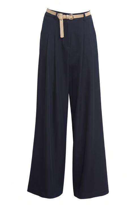 Pantalone palazzo pinces blu - Autunno - Inverno 2027 | Brend