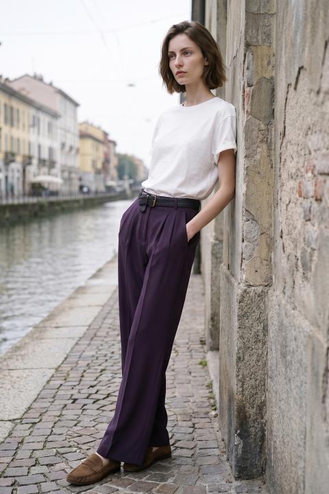 Pantalone gamba larga pinces barbera - Autunno - Inverno 2027 | Brend