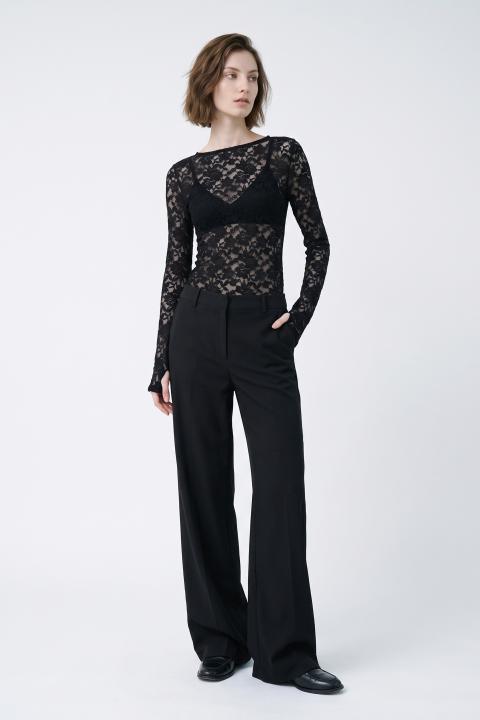 Pantalone palazzo pattine nero - Autunno - Inverno 2027 | Brend