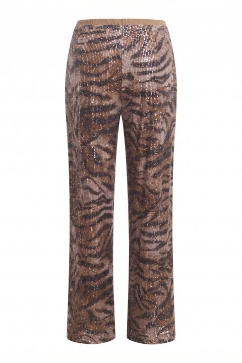 Pantalone palazzo paillettes fantasia animalier - Autunno - Inverno 2027 | Brend