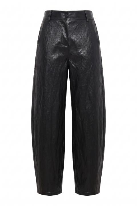 Pantalone palazzo effetto pelle nero - Autunno - Inverno 2027 | Brend