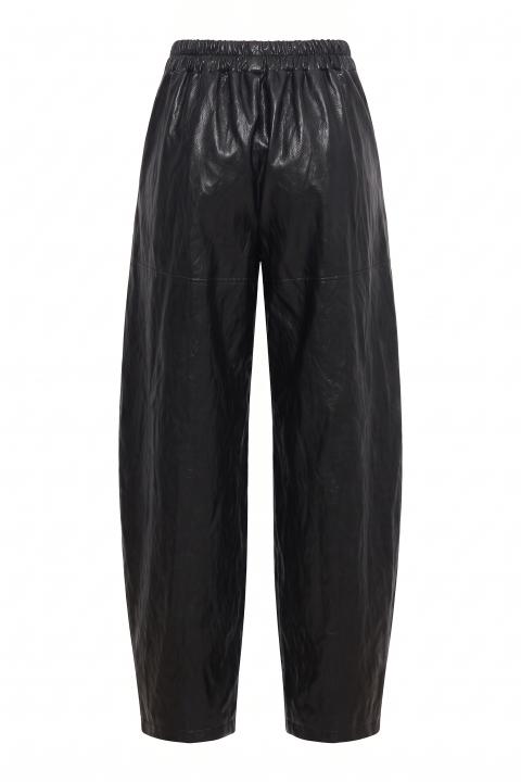 Pantalone palazzo effetto pelle nero - Autunno - Inverno 2027 | Brend