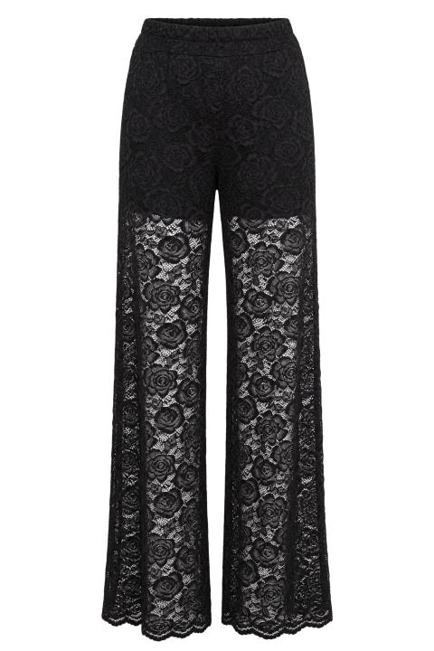 Pantalone palazzo pizzo nero - Autunno - Inverno 2027 | Brend