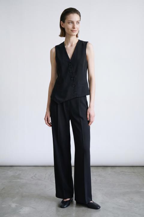 Pantalone gamba dritta pinces nero - Autunno - Inverno 2027 | Brend