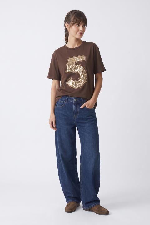 T-shirt n.5 pailletes cioccolato - Autunno - Inverno 2027 | Brend