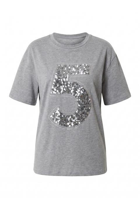 T-shirt n.5 pailletes grigio - Autunno - Inverno 2027 | Brend
