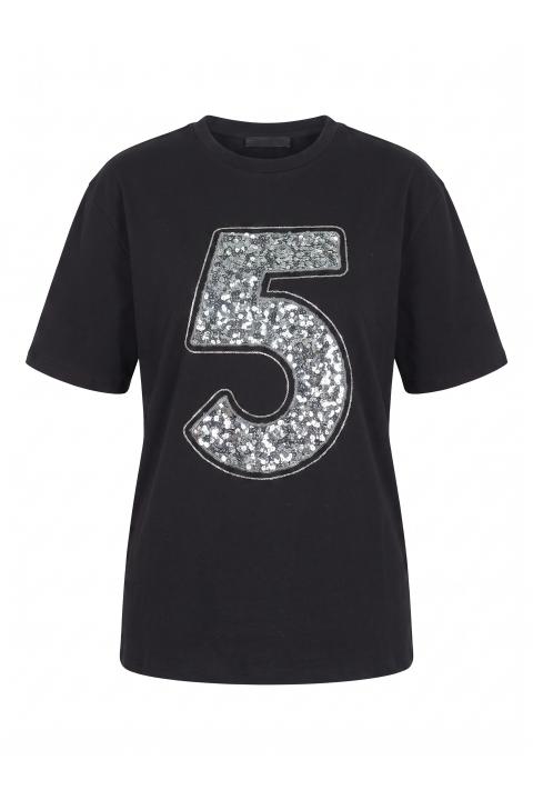 T-shirt n.5 pailletes nero - Autunno - Inverno 2027 | Brend