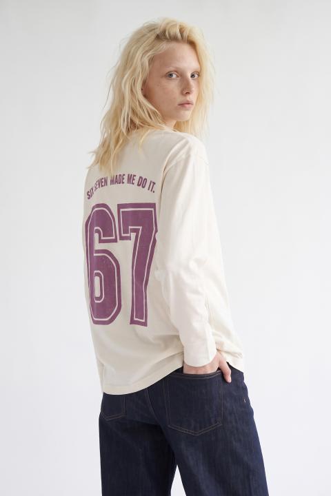 T-shirt manica lunga 67 panna/burgundy - Autunno - Inverno 2027 | Brend