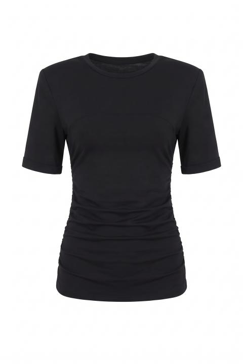T-shirt arricciatura corpetto nero - Autunno - Inverno 2027 | Brend