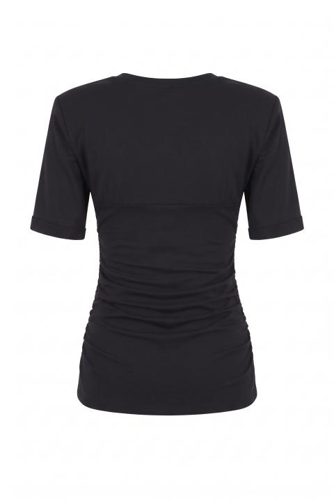 T-shirt arricciatura corpetto nero - Autunno - Inverno 2027 | Brend