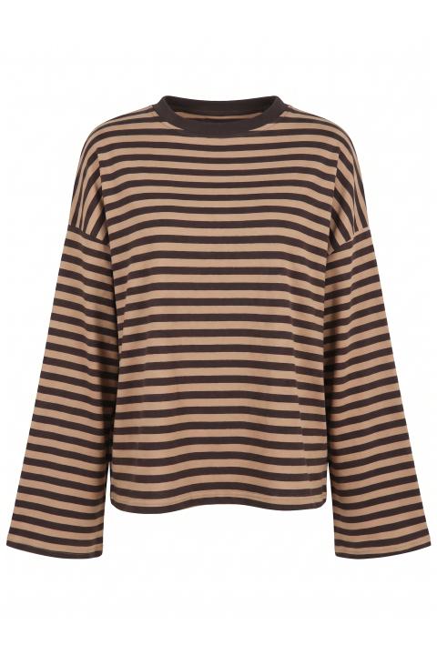 T-shirt over manica lunga rigo beige/moro - Autunno - Inverno 2027 | Brend