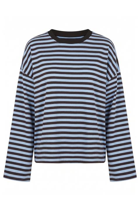 T-shirt over manica lunga rigo moro/celeste - Autunno - Inverno 2027 | Brend