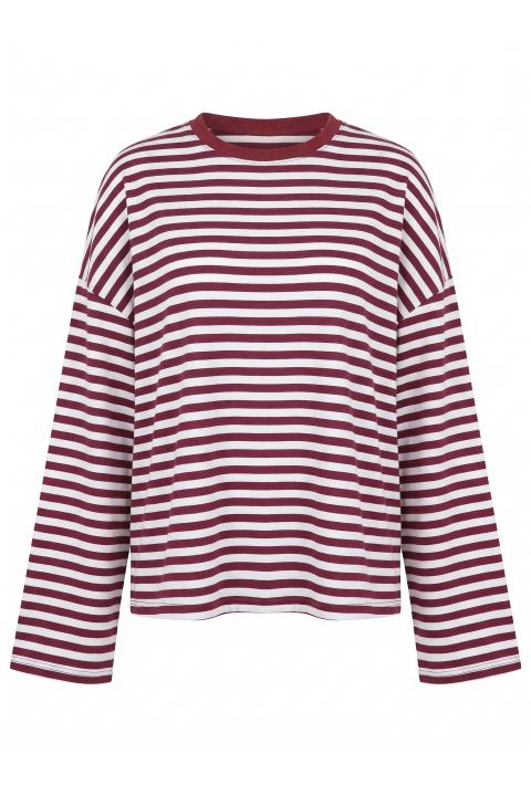 T-shirt over manica lunga rigo panna/chianti - Autunno - Inverno 2027 | Brend