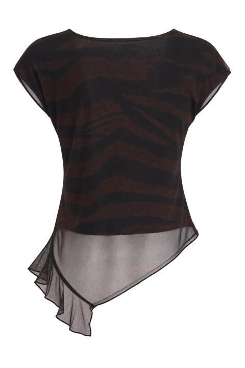 Top tulle asimmetrico zebrato moro - Autunno - Inverno 2027 | Brend