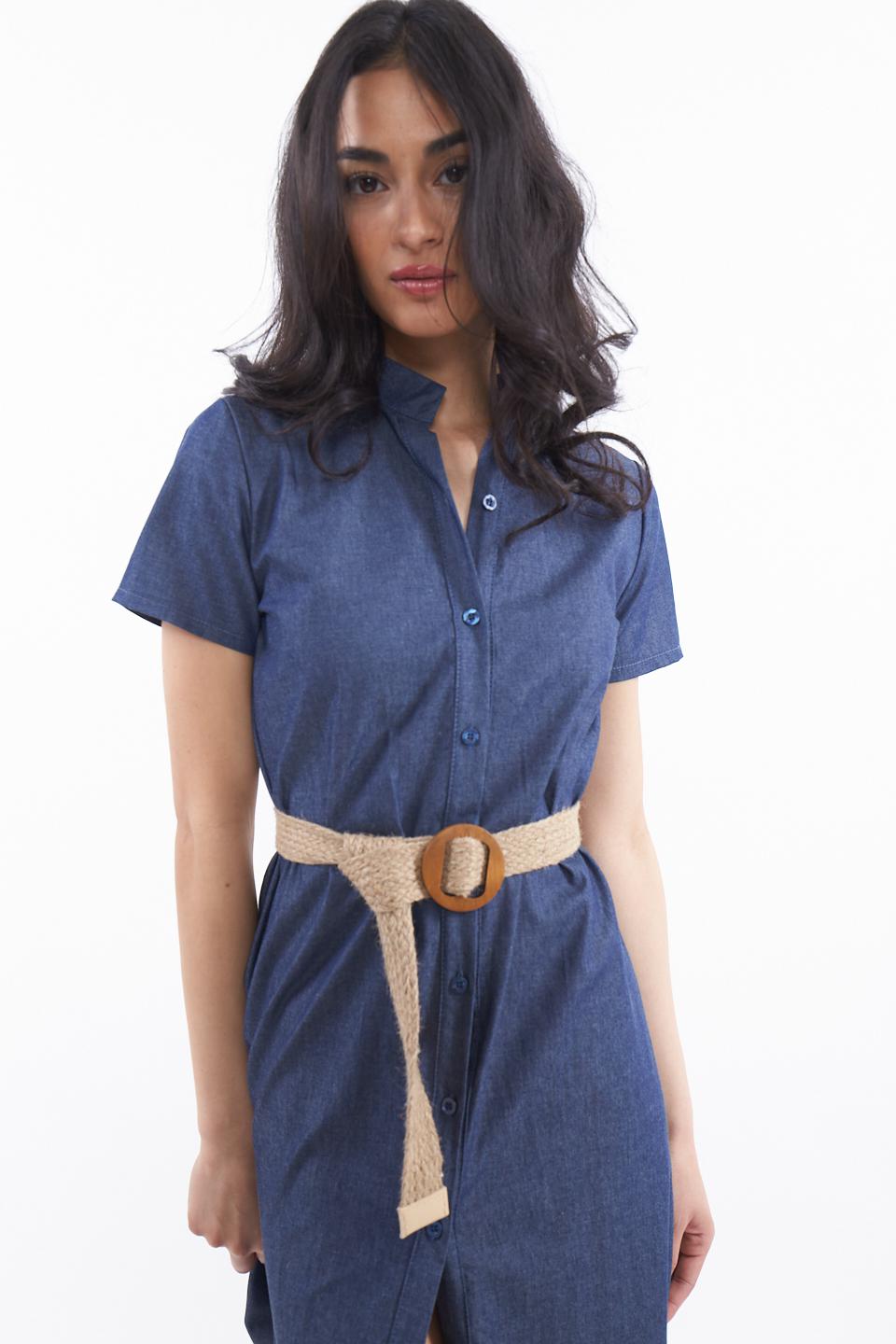 Abito chemisier lungo chambray blu denim - Primavera Estate 2023 | Brend