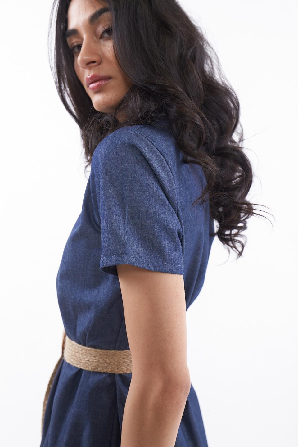 Abito chemisier lungo chambray blu denim - Primavera Estate 2023 | Brend