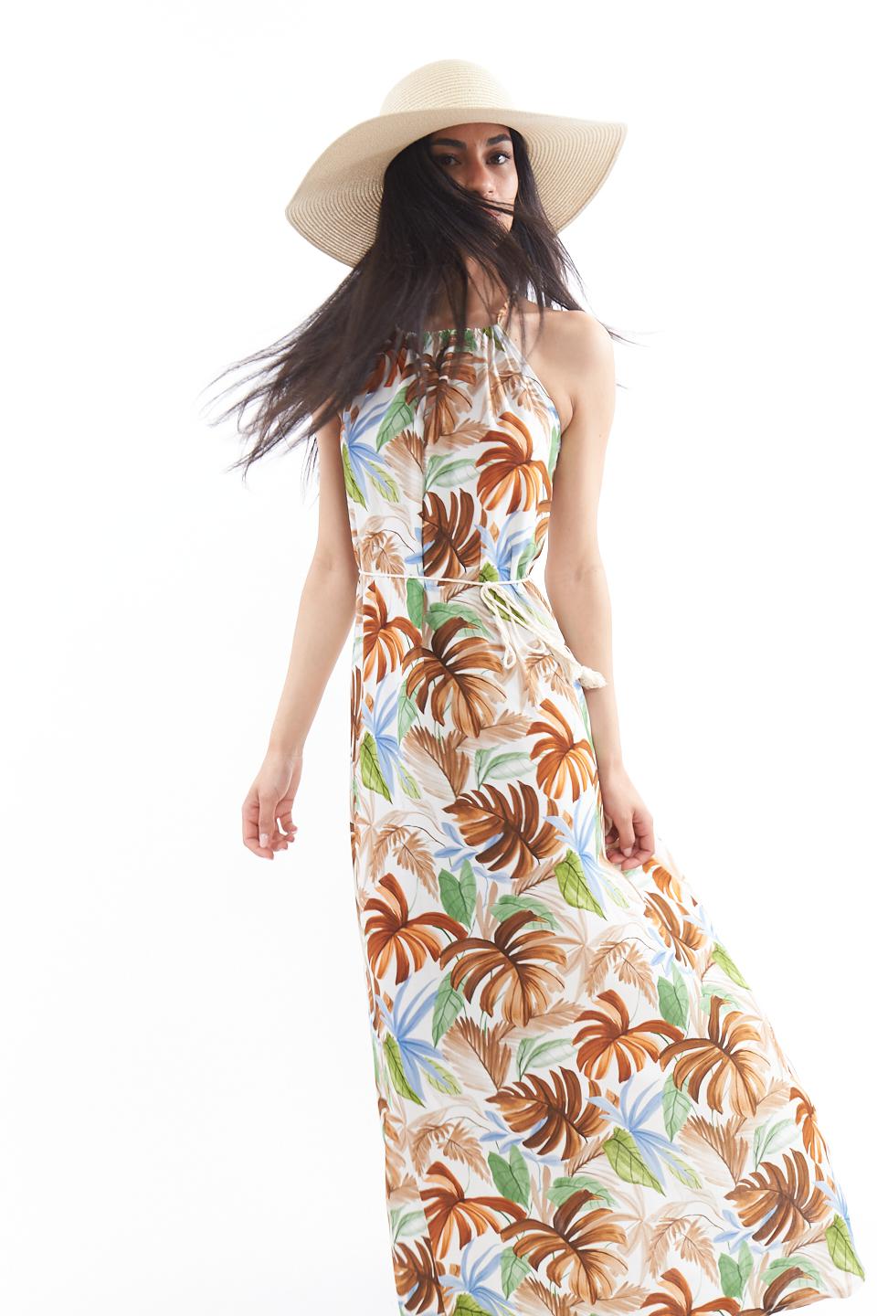 Abito con scollo america jungle naturale - Primavera Estate 2023 | Brend