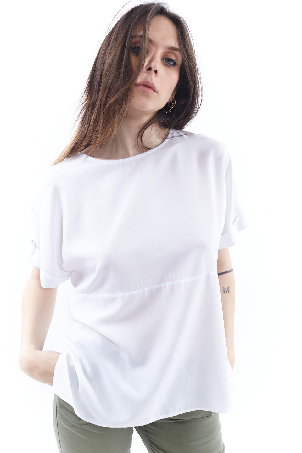 Blusa mezza manica in viscosa bianco - Primavera Estate 2023 | Brend