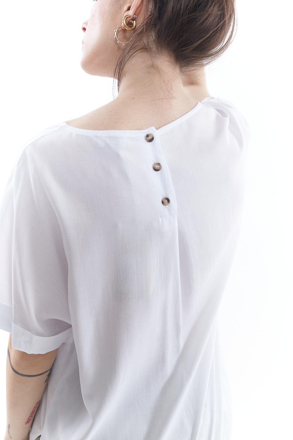 Blusa mezza manica in viscosa bianco - Primavera Estate 2023 | Brend