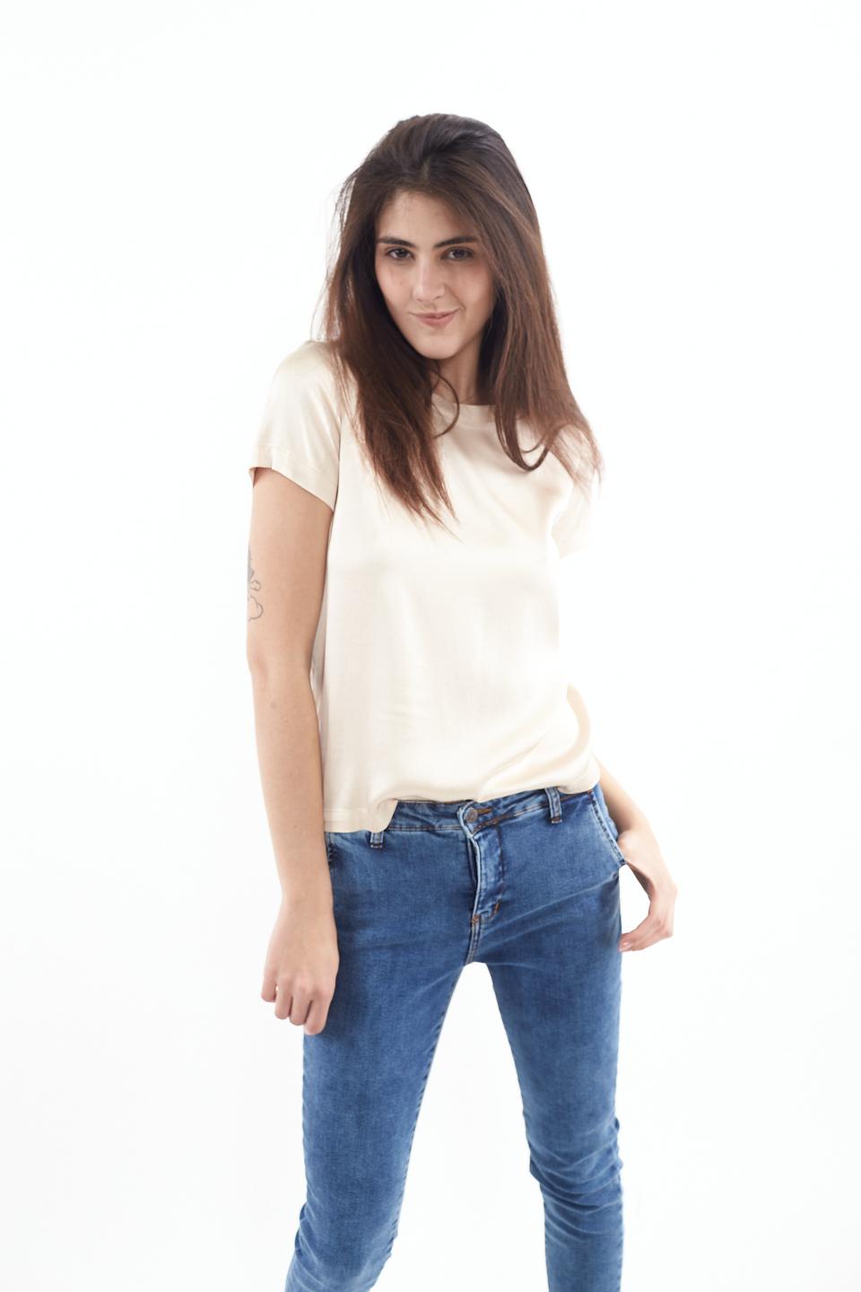 Blusa mezza manica raso crema - Primavera Estate 2023 | Brend