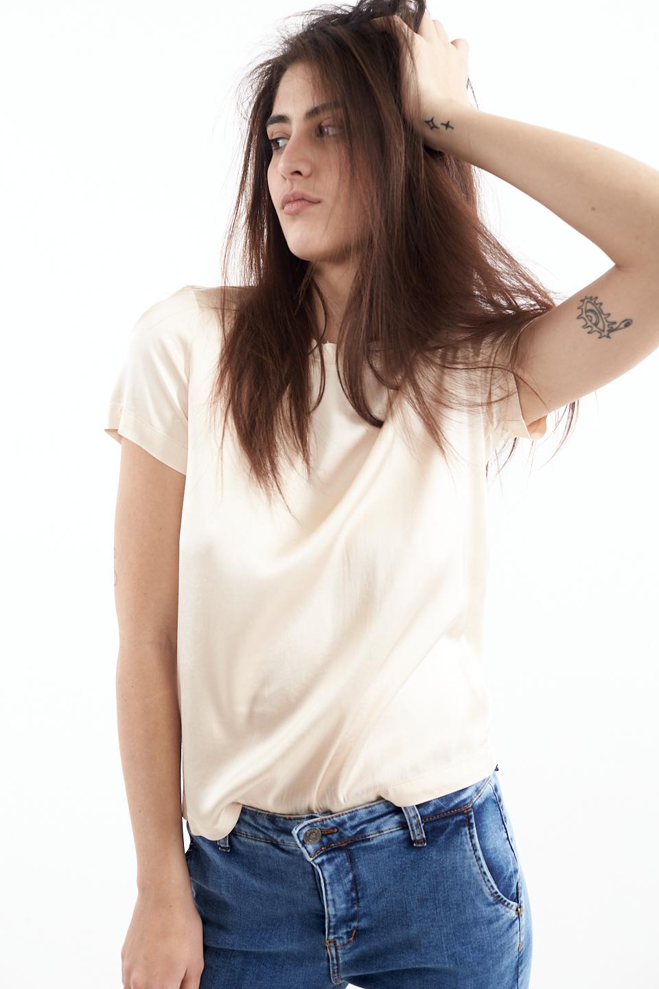 Blusa mezza manica raso crema - Primavera Estate 2023 | Brend