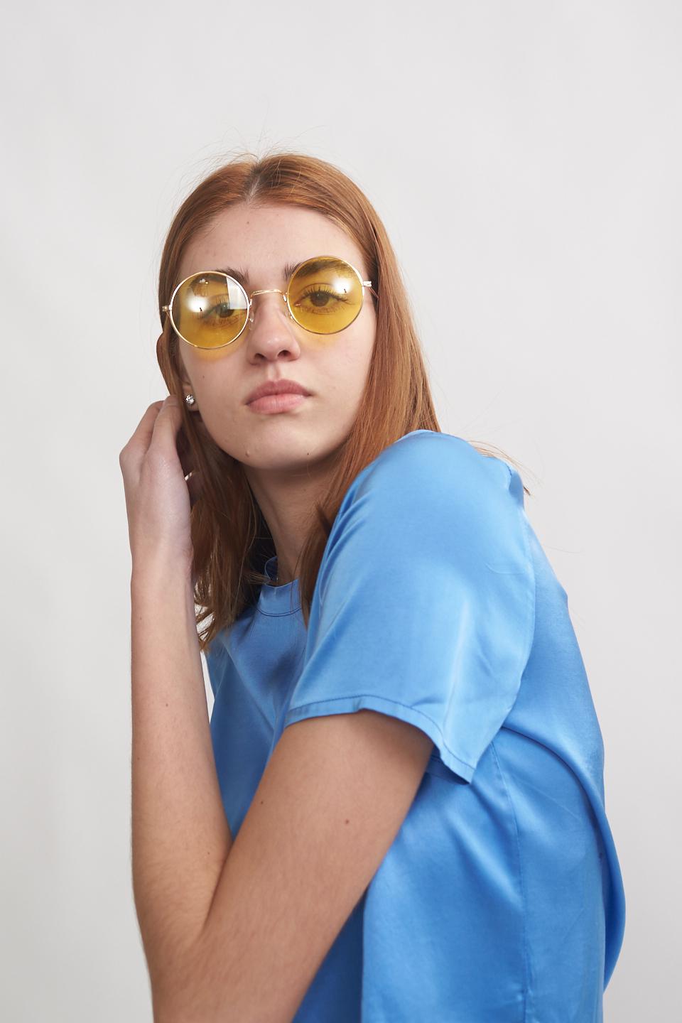 Blusa mezza manica in raso cobalto - Primavera Estate 2023 | Brend