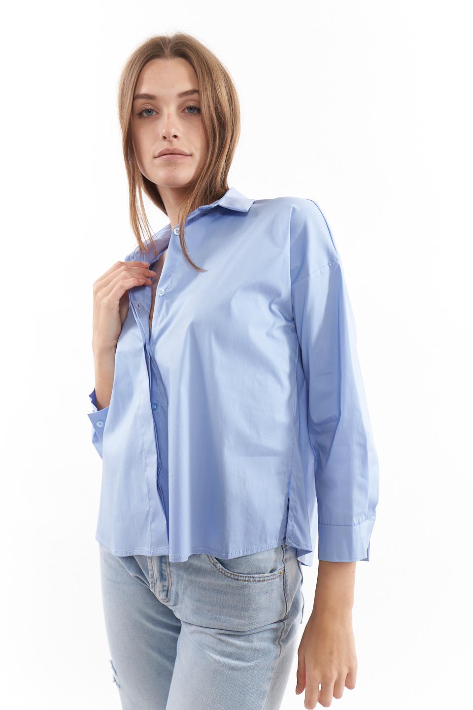 Camicia over bottoni nascosti azzurro - Primavera Estate 2023 | Brend