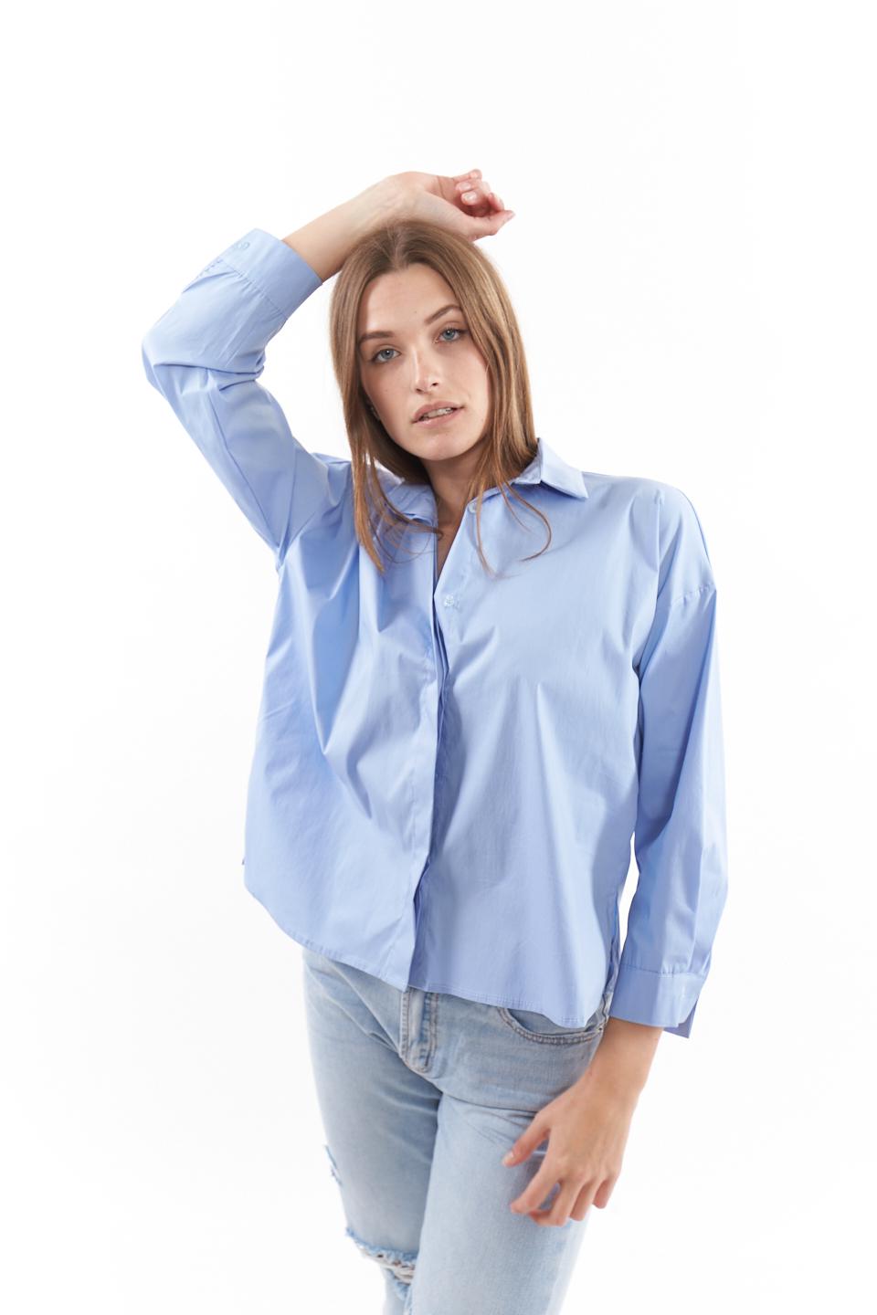 Camicia over bottoni nascosti azzurro - Primavera Estate 2023 | Brend